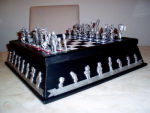 SIMPSONS PEWTER CHESS board