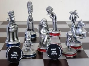 simpsons pewter chess pieces