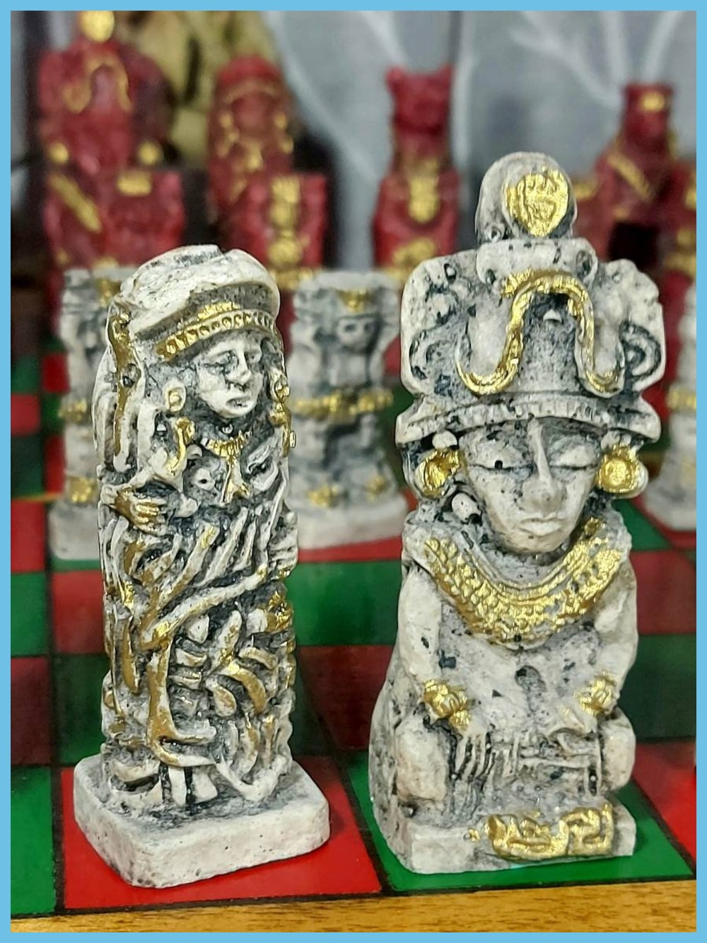 Mexican Aztec Vintage 70s Chess Set