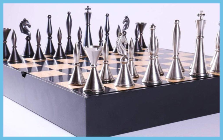 Modernist Metal Chess Set 3