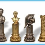 Roman Emperor Bust Theme Metal Chess Set