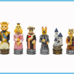 Early Modernity Cats And Dogs Chess Set