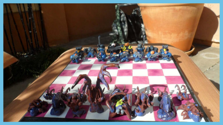 handmade starcracft chess set