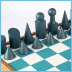 Bauhaus Style Turquoise Chess Set