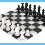 Black &Amp; White Alabaster Chess Set