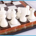 Brown &Amp; White Alabaster Chess Set