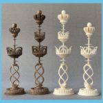 Elegant Danish Selenus Spiral Chess Pieces
