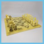 Italian Handmade Volterra Alabaster Chess Set, 1960, Set Of 33