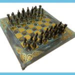 18 Oxidized Deluxe Greek Metal Chess Board