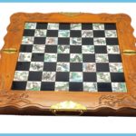 Chinese Soapstone Chess Set With Wood Board
