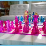 Light Blue &Amp; Pink Chess Set