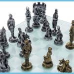 Medieval Knight Glass Chess Set