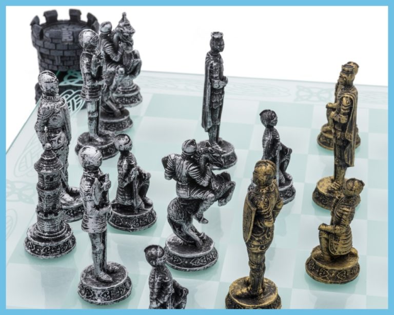 Medieval Knight Glass Chess Set
