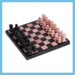 Novica Black And Pink Challenge Marble Mini Chess Set