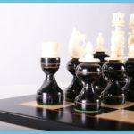 Rare Vintage Antique Bone And Wood Chessmen