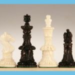 Round Carved Camel Bone Chess Pieces