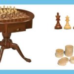 Cherry Wood Pedestal Luxury Chess Table 2
