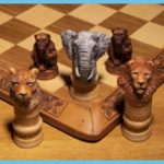 Animal Hand Carved African Chess Pieces 1