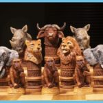 Animal Hand Carved African Chess Pieces