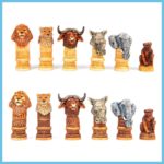 Animal Hand Carved African Chess Pieces 6