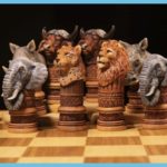 Animal Hand Carved African Chessboard