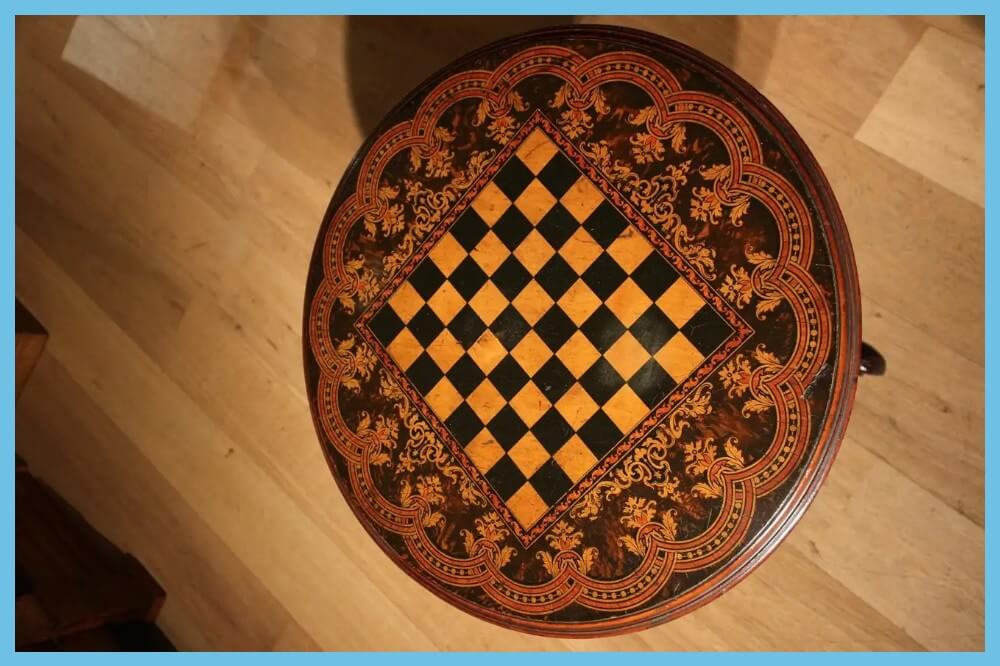 Antique Round Chess Table 3