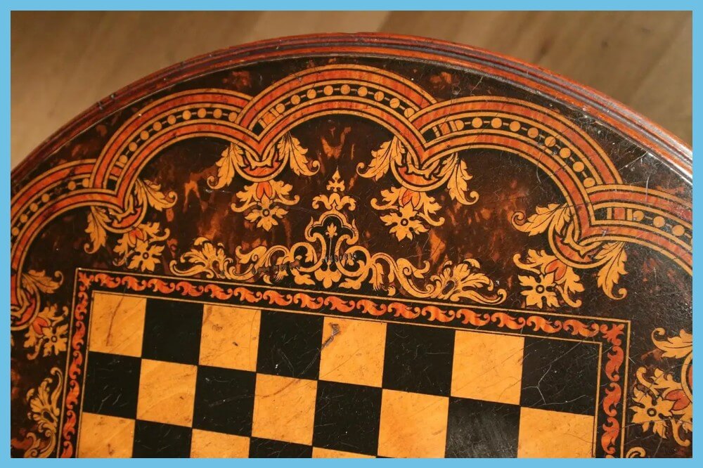 Antique Round Chess Table 4