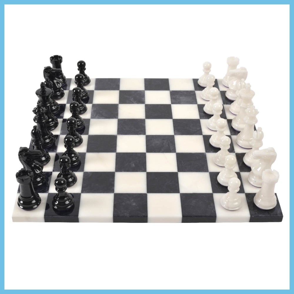 Black and White Gemstone Chess Set