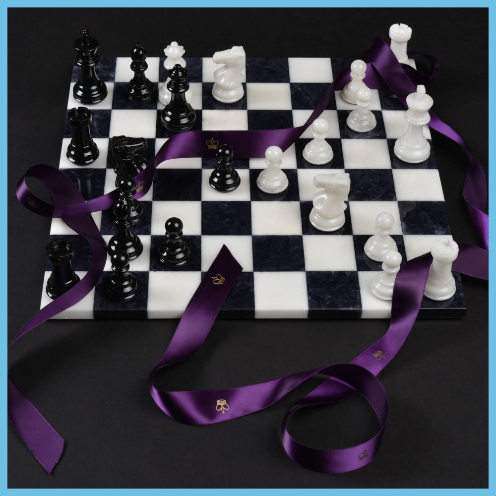 Black and White Gemstone Chessboards