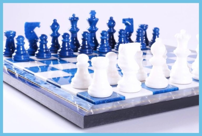 Blue and White Chess Set