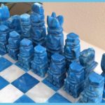 Blue and White Marble Chess