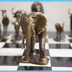 Bronze Safari Animal Chess Pieces 1