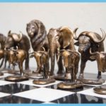 Bronze Safari Animal Chess Set