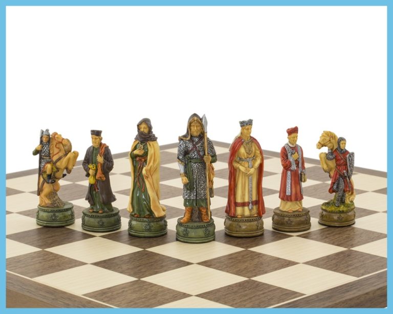 Camelot Hand Painted Themed Chess Pieces 6