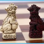 Cardinal Red Mandarin Chess Pieces 4