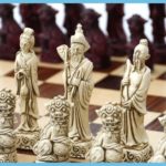 Cardinal Red Mandarin Chess Sets