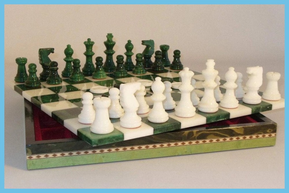 Green Alabaster Chess Set