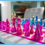 Pink Blue Chess Pieces 2