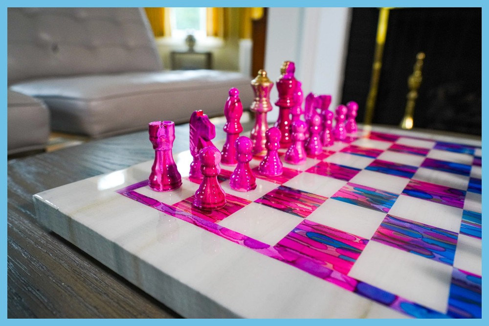 Pink Blue Chess Pieces 4