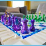 Purple Marble Chess Pieces 4