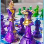 Purple Marble Chess Pieces 7