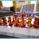 Purple and Orange Marble Chess Set 2