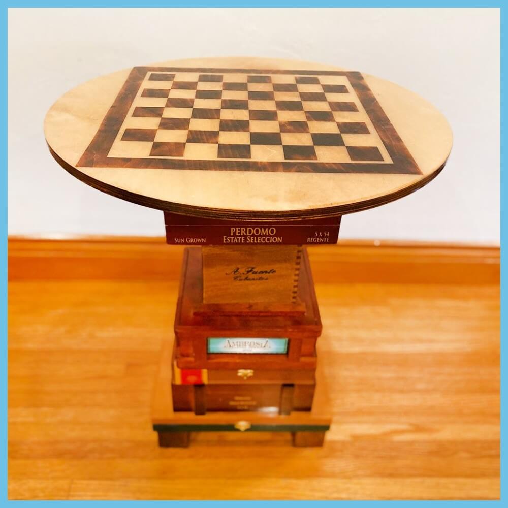 Round Wooden Chess Table 1