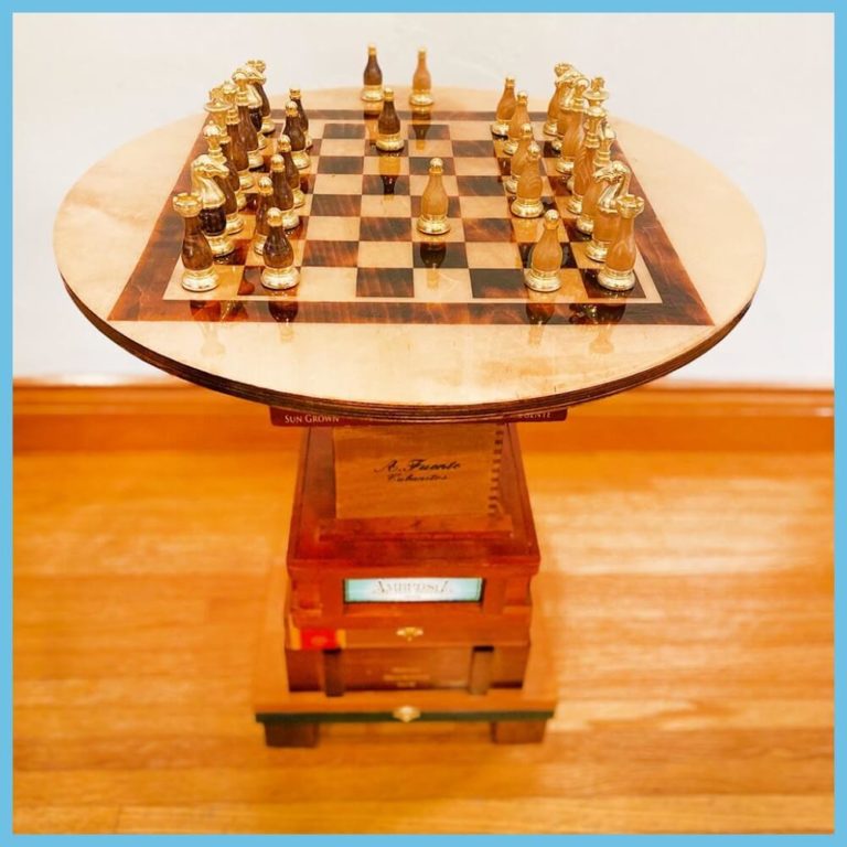 Round Wooden Chess Table