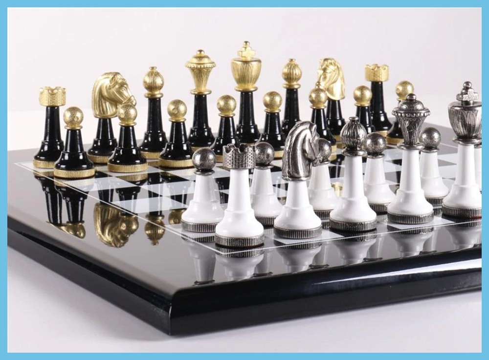 Traditional Black and White Chess Pieces