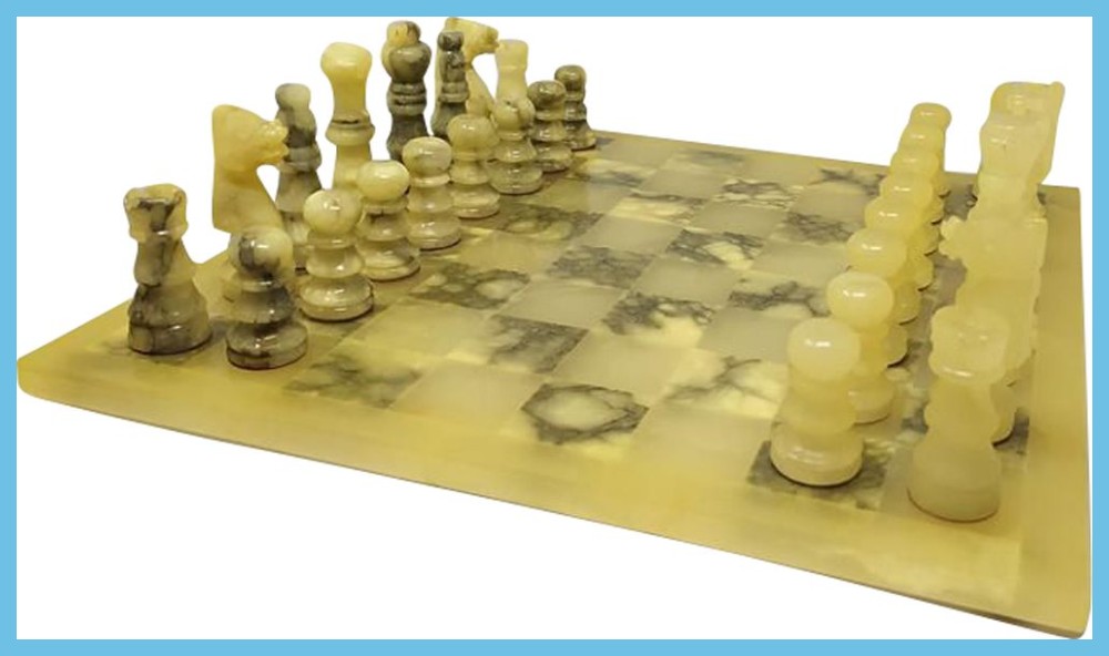 Vintage Alabaster Chess Set