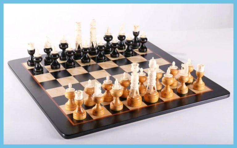 Vintage Bone Chess Set