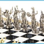 Black And White Greek Mythology Chess Pieces 1