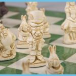 Brown and Natural Alice in Wonderland Chess Pieces