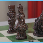 Brown And Natural Alice In Wonderland Chess Pieces 4